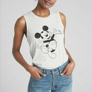 GAP Mickey Mouse Graphic White Tank Top